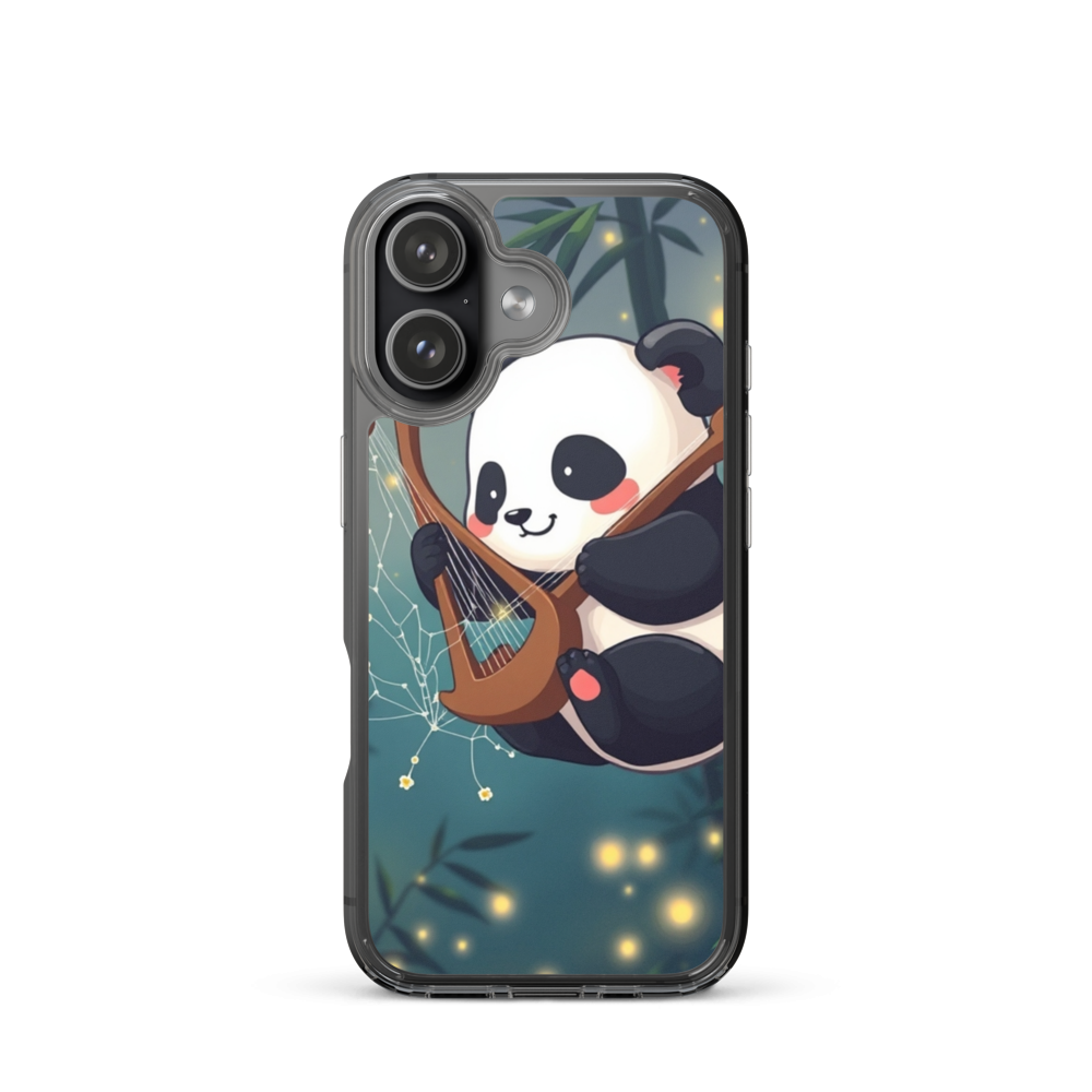 Chubby Baby Panda Playing Harp in Enchanted Bamboo Grove Phone Case