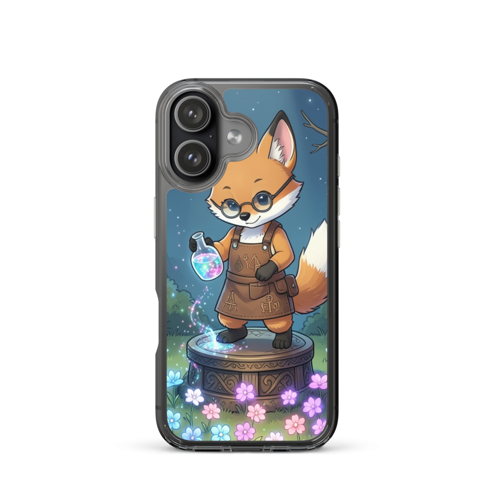 Tiny Fox Alchemist Mixing Glowing Potion Flowers Phone Case