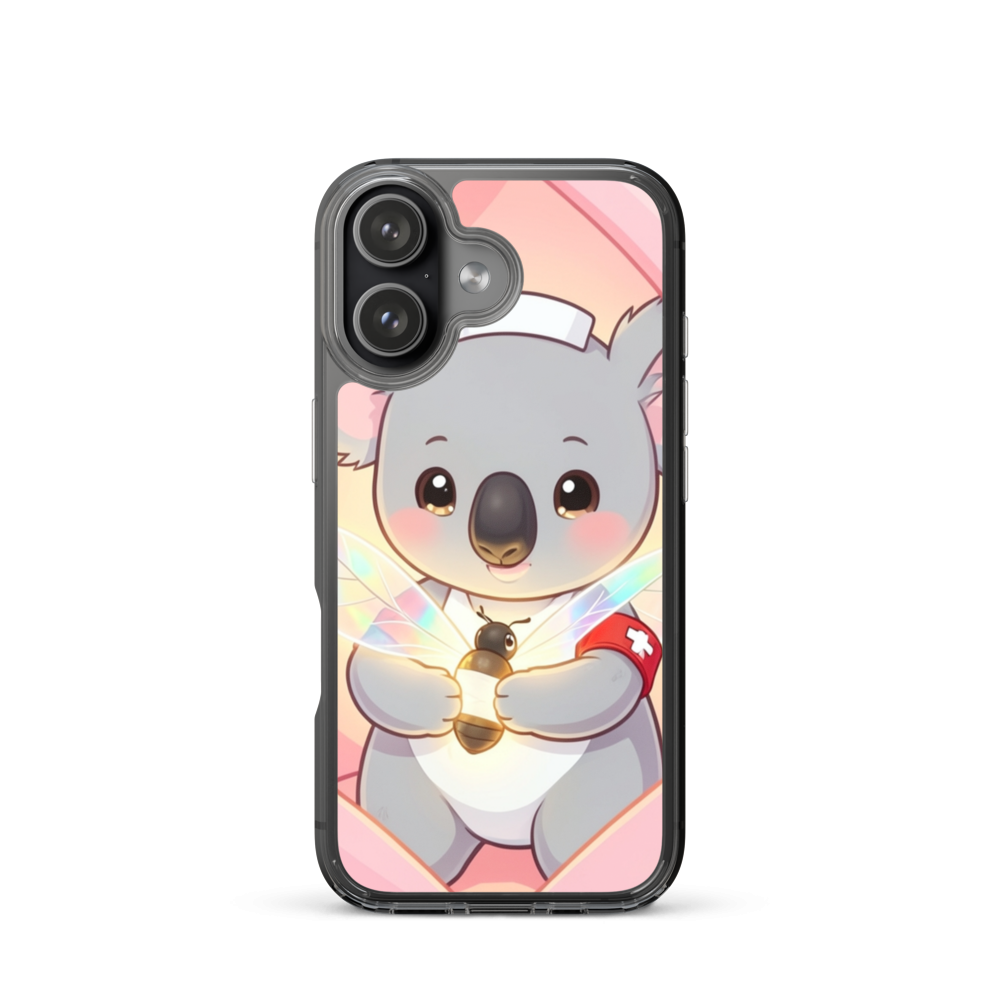 Heartwarming Baby Koala Nurse Phone Case with Glowing Bandages Art