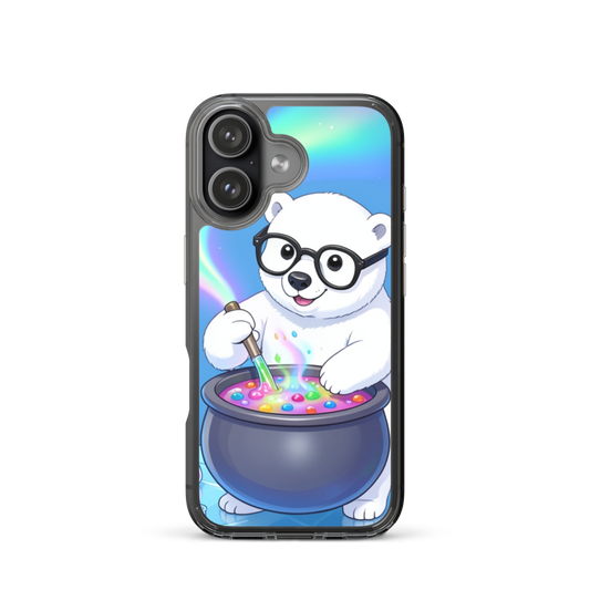 Polar Bear Scientist Phone Case with Northern Lights Magic