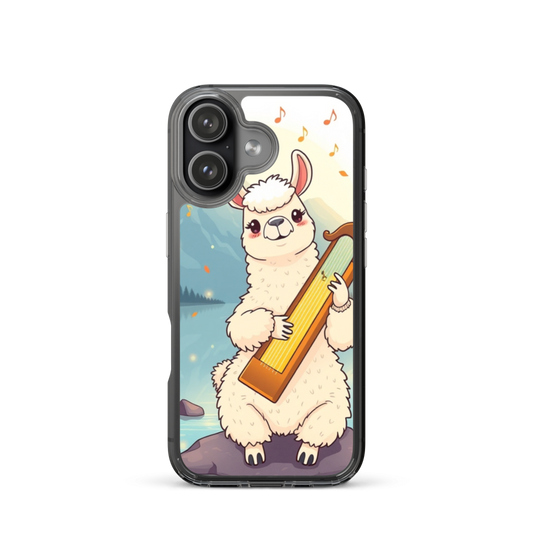 Happy Llama Musician Phone Case with Mountain Pond Harmony