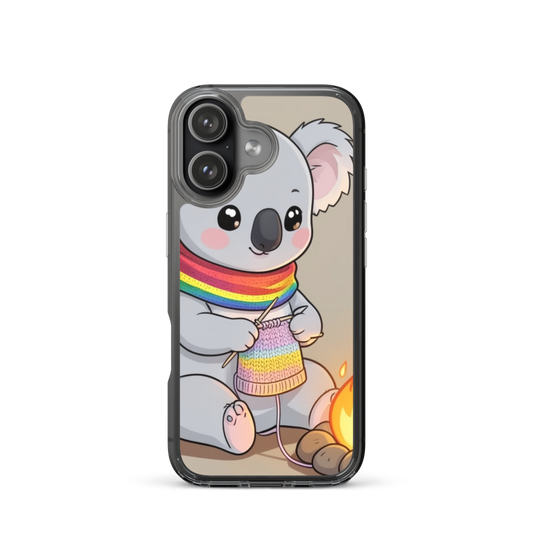Baby Koala Knitting Rainbow Scarf Phone Case