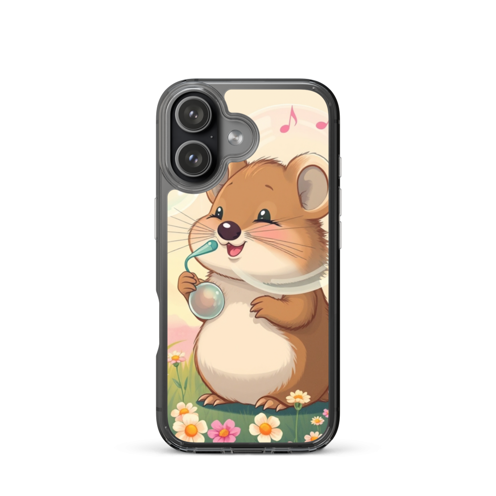 Joyful Quokka Bubble Artist Phone Case with Pastel Wildflower Meadow