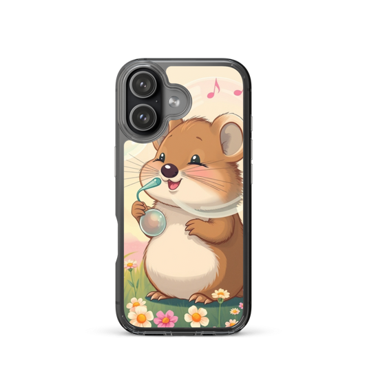 Joyful Quokka Bubble Artist Phone Case with Pastel Wildflower Meadow