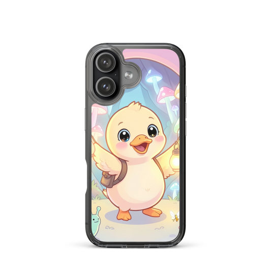 Joyful Duckling Discovering Glowing Mushroom Cave Phone Case