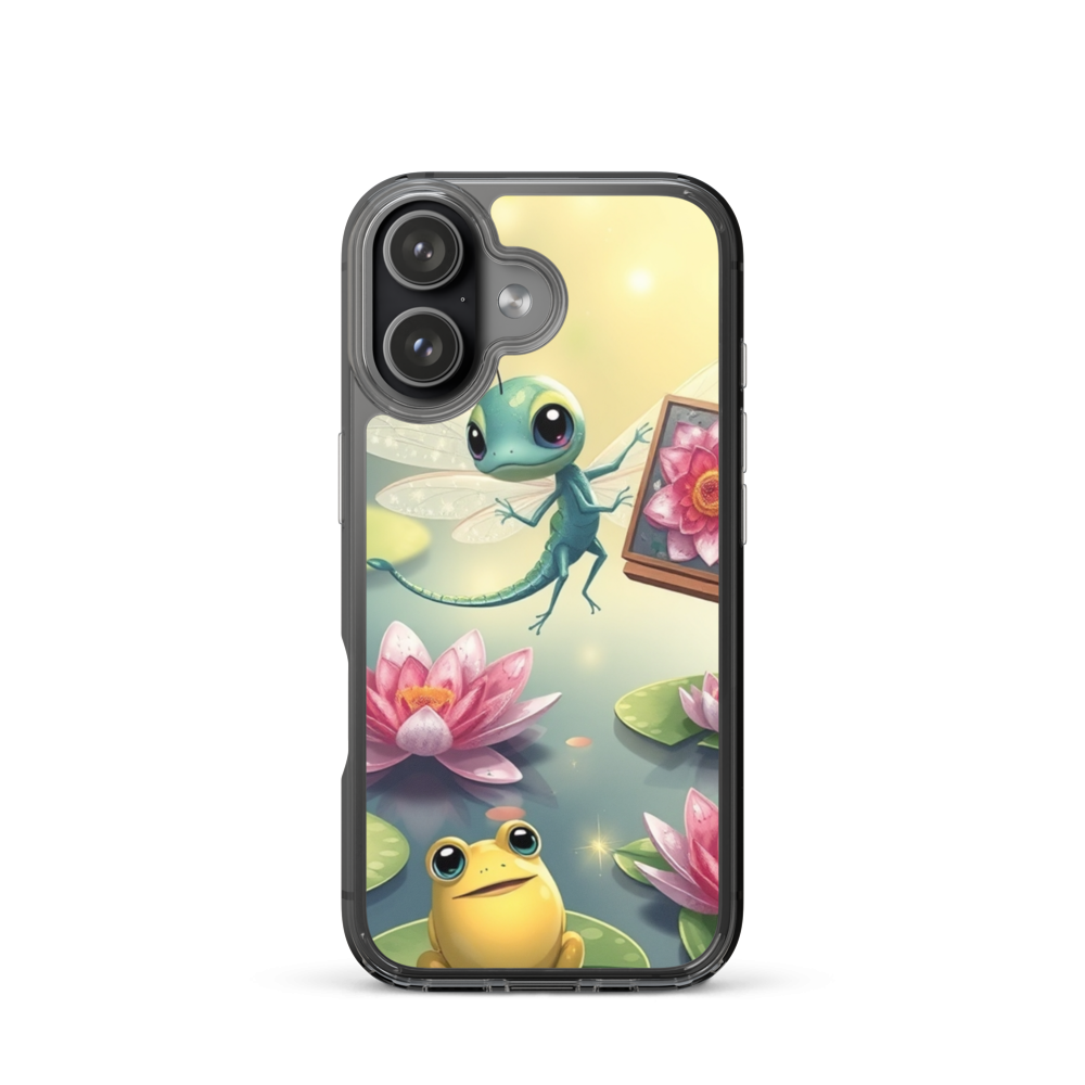 Enchanting Baby Dragonfly Painter Phone Case with Floral Canvases