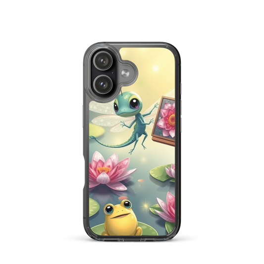 Enchanting Baby Dragonfly Painter Phone Case with Floral Canvases