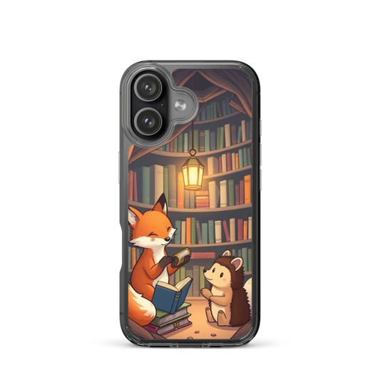 Warmhearted Fox Librarian Phone Case with Cozy Tree Hollow Storytime