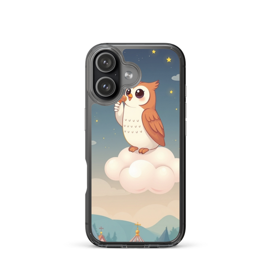 Jubilant Baby Owl Stargazer Phone Case with Dreamy Night Sky