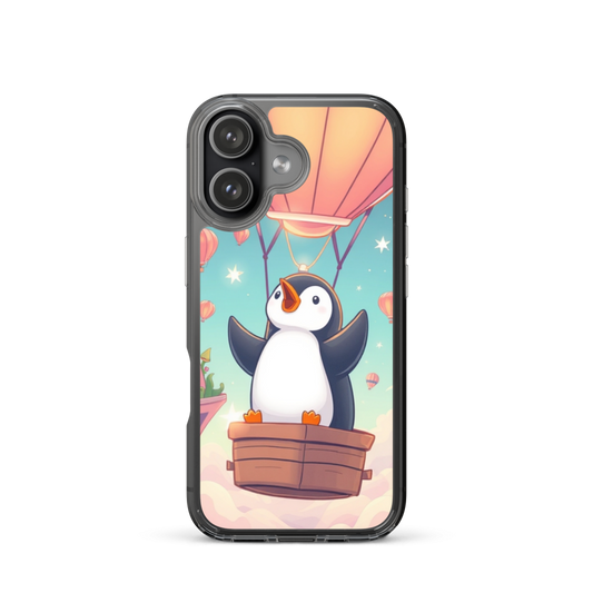 Playful Penguin Inventor Launching Origami Balloons Phone Case