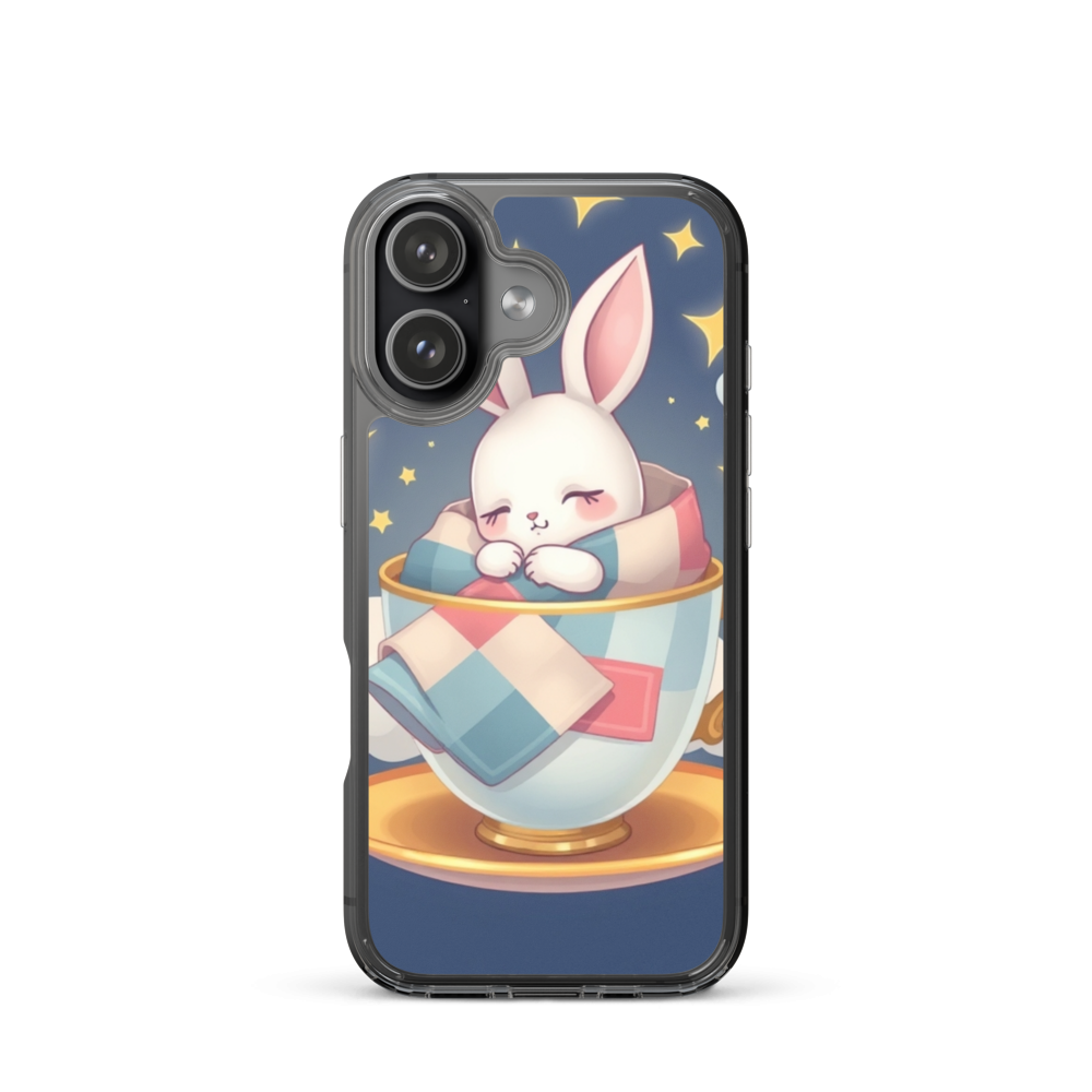 Sleepy Baby Bunny Floating in Teacup with Star Dust Phone Case
