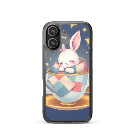 Sleepy Baby Bunny Floating in Teacup with Star Dust Phone Case