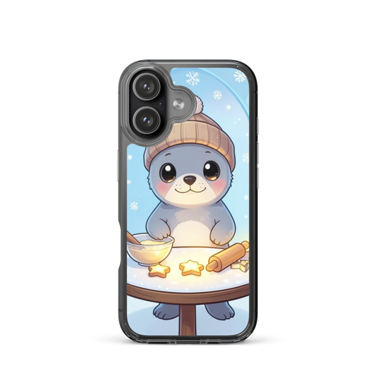 Cozy Baby Seal Baking Star Cookies Winter Wonderland Phone Case