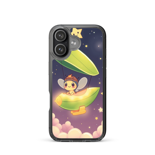 Cheerful Firefly Pilot in Glowing Leaf Airship Phone Case