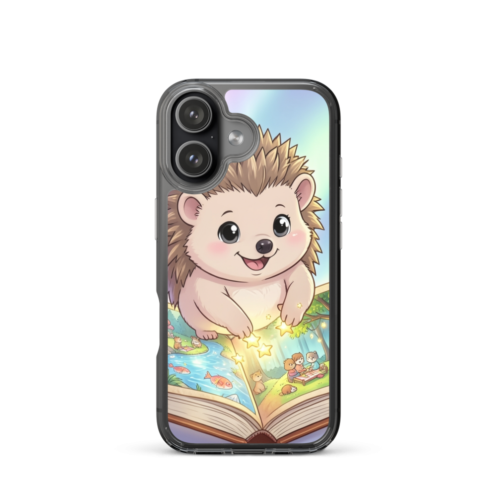 Adorable Baby Hedgehog with Star Stickers Scrapbook Phone Case