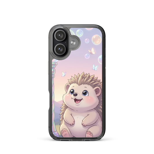 Enchanted Baby Hedgehog with Glowing Bubbles Phone Case at Dusk