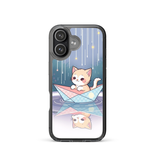 Tiny Kitten Sailing Pastel Paper Boat Phone Case in Magical Garden