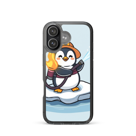 Joyful Mini Penguin Firefighter Glowing Embers Phone Case
