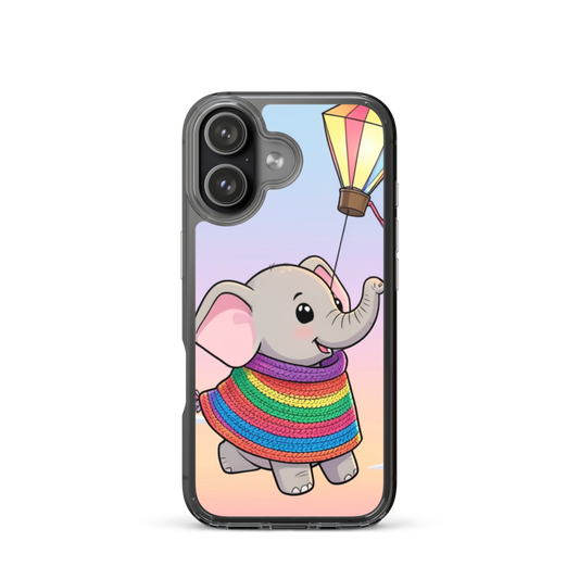 Cuddly Baby Elephant with Rainbow Cloak Phone Case