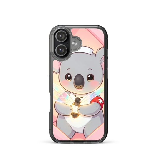 Heartwarming Baby Koala Nurse Phone Case with Glowing Bandages Art